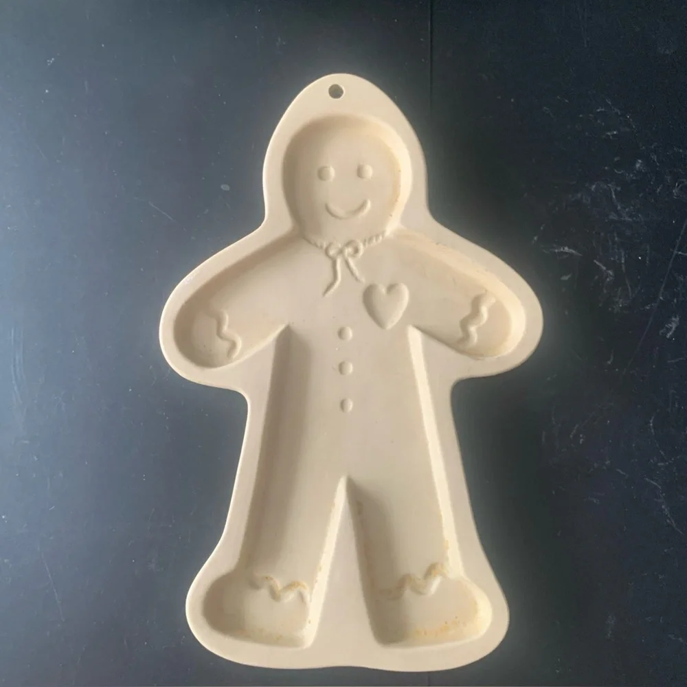 Vintage Brown Bag Cookie Art Stoneware 1992 Hill Design Craft Mold Gingerbread